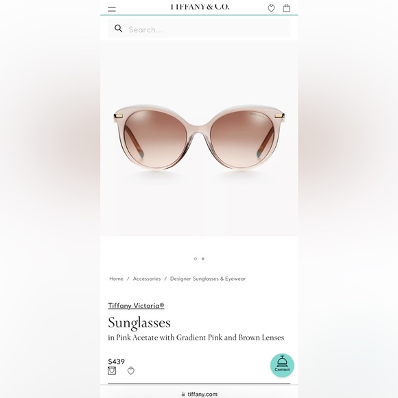 Tiffany&co sun glasses,  Color gradient pink and brown lenses - Picture 2 of 11